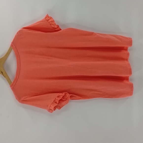 St. John's Bay coral ruffle short sleeve top 100% cotton size XXLT - Picture 5 of 5